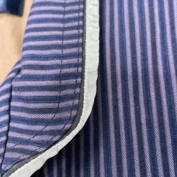 New Luxury is a State of Mind Apostrophe Gray Pin Stripe Cotton Jacket Size 12 - Picture 9 of 11